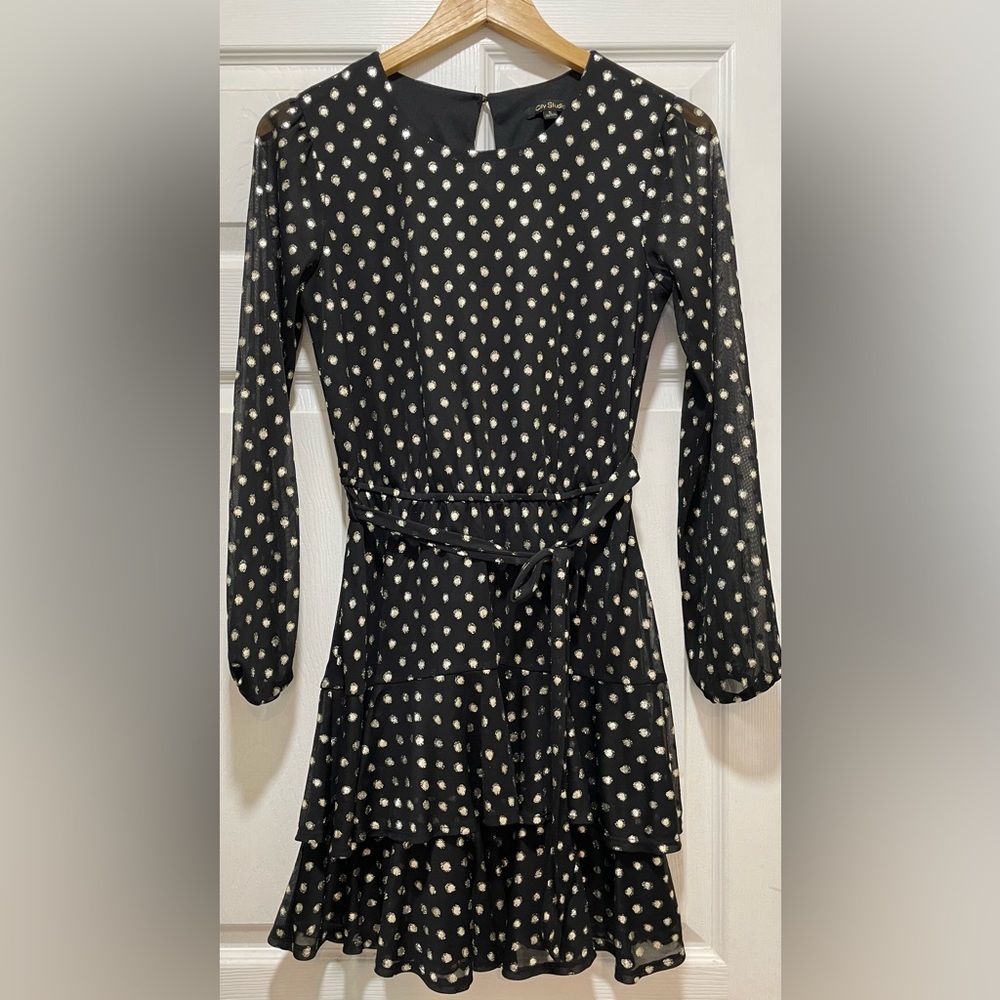 Black and gold Polka Dot Dress